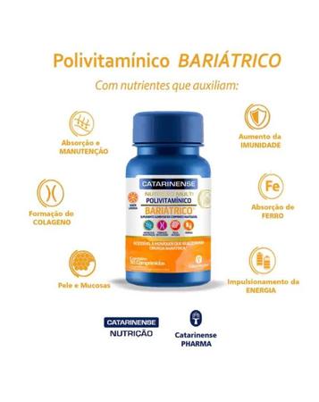 Imagem de Kit 4 Polivitaminico Bariátrico 30 Comprimidos  Catarinense