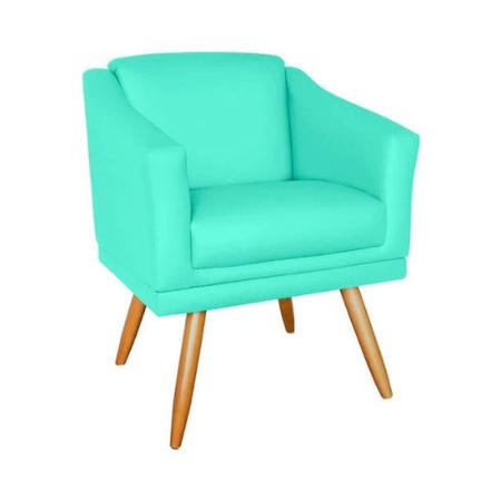 Imagem de Kit 4 Poltronas Decorativas San Diego Sala de Estar Tecido Veludo Azul Turquesa Kimi Decor