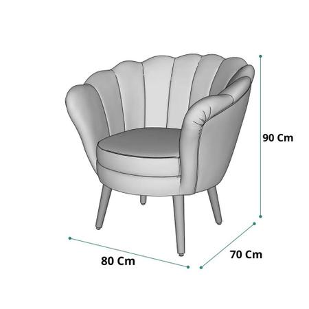 Imagem de Kit 4 Poltronas Pétala Veludo Verde Musgo