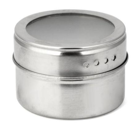 Imagem de Kit 4 Porta Condimentos E Temperos Potes Magnético Aço Inox