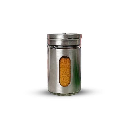 Imagem de Kit 4 Porta Condimentos Vidro Inox 3 Funções