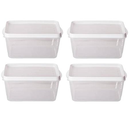 Imagem de Kit 4 Potes Alimentos Retangular  26,5x17,5x14,5 Cm 4.950ML