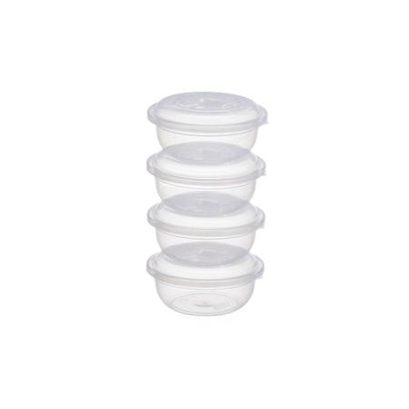 Imagem de Kit 4 Potes Plastico 350ml Microondas e Freezer