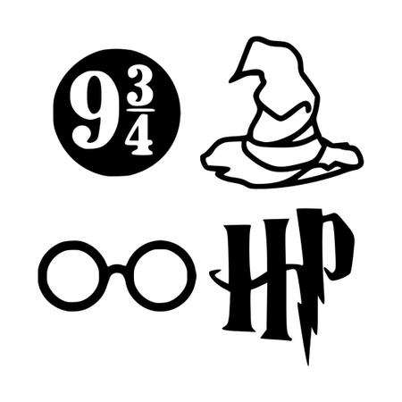 Imagem de Kit 4 Quadros Harry Potter e a Pedra Filosofal MDF Vazado
