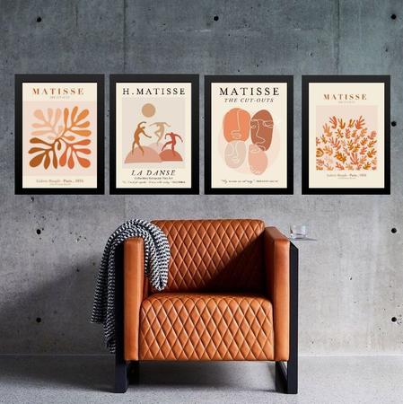 Imagem de Kit 4 Quadros Modernos Matisse - Marrons 45x34cm