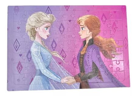 Imagem de Kit 4 Quebra Cabeça Infantil Meninas De 63pç Frozen Sisters