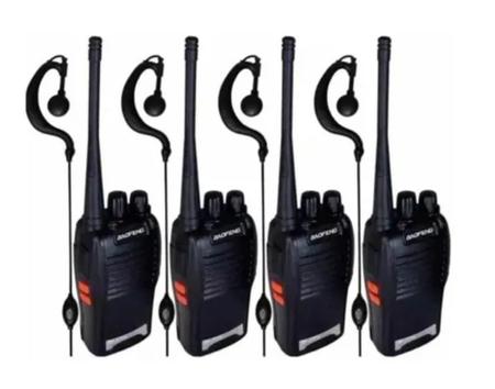 Imagem de Kit 4 Radio Comunicador Walk Talk 16 Canais Profissional Baofeng 777s Com Fones