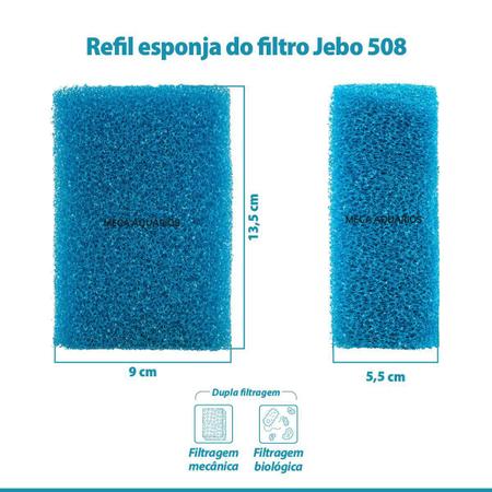 Imagem de Kit 4 Refil Esponja Filtro Externo Jebo 508 Peça Reposição