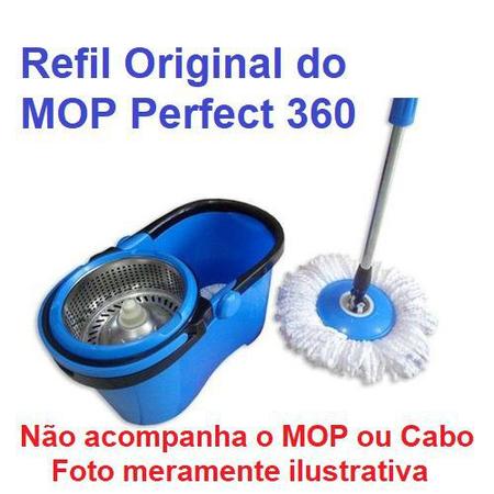 Imagem de Kit 4 Refil Perfect Pro De Microfibra Top Mop Giratório 360 Limpeza Esfregão A Seco 972231
