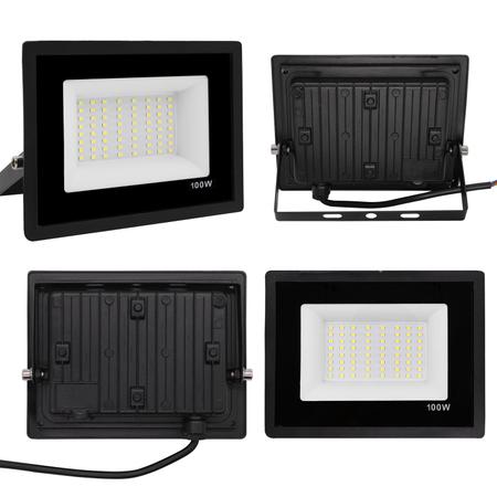 Imagem de Kit 4 Refletor Led 100w Holofote Bivolt Prova D'água Luz Branco Frio