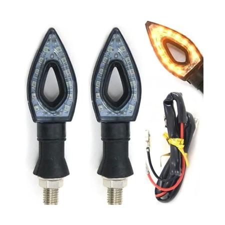 Imagem de Kit 4 Setas Sequenciais Led P01S Flecha Vazado Para Moto FAZER 250 ANO 2016 2017 2018201920202021