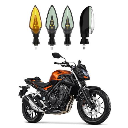 KIT 4 Setas Sequenciais Pisca de Led Modelo P35 Para Moto Honda CB