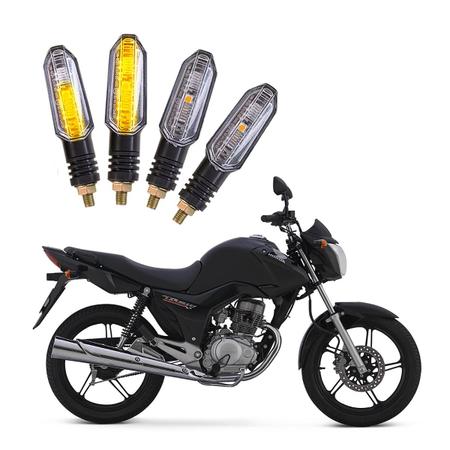 Imagem de Kit 4 Setas Sequenciais Pisca Led Universal Modelo P50S Moto CG 150 TITAN 2013 2014 2015 2016 2017 2018 2019 2020 2021