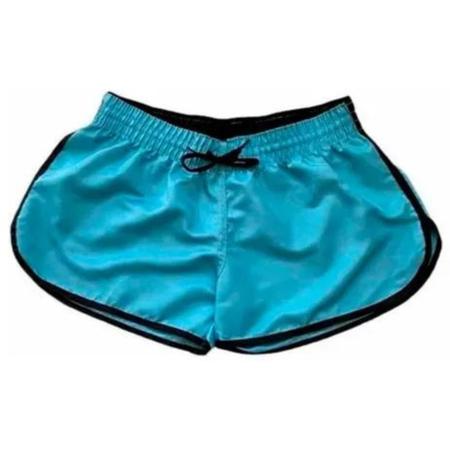 Kit 4 Shorts Feminino Tactel Liso Praia Piscina Verão - Relaxado Imagem de Kit 4 Shorts Feminino Tactel Liso Praia Piscina Verão