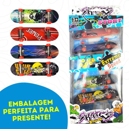 Kit 5 Skate De Dedo Mini Prancha Shape Com Lixa Truck Metal