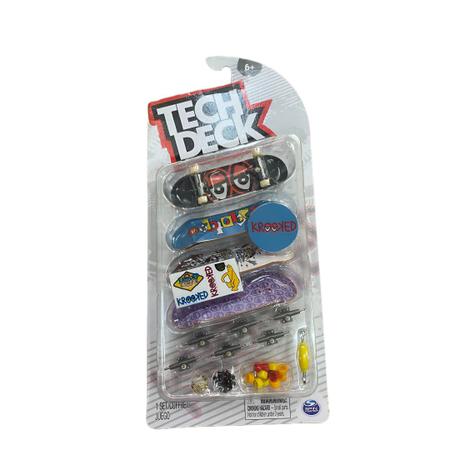 Kit 4 Skate De Dedo Mini Fingerboard C/ Acessórios Tech Deck