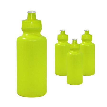 Imagem de Kit 4 Squeezes 550Ml Amarelo Neon Plástico Premium