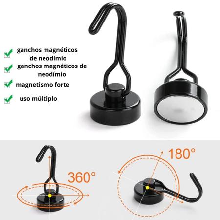 Imagem de Kit 4 Suporte Magnético 360  Organização Prática com Rotação Completa