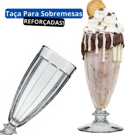 Jogo 4 Taça de Vidro Sobremesa Sorvete Milkshake Gelato Dolce Home