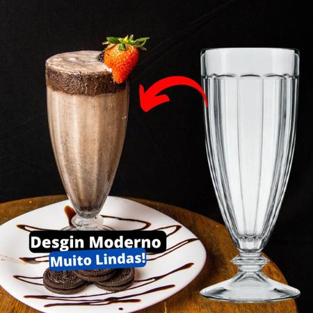 Jogo 4 Taça de Vidro Sobremesa Sorvete Milkshake Gelato Dolce Home 205ml -  Taça de Sobremesa - Magazine Luiza