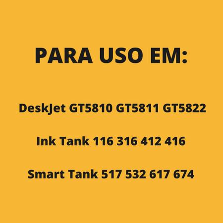 Imagem de Kit 4 Tinta Compatível Para Hp Smart Tank 517 532 617 674 581 Tanque de Tinta