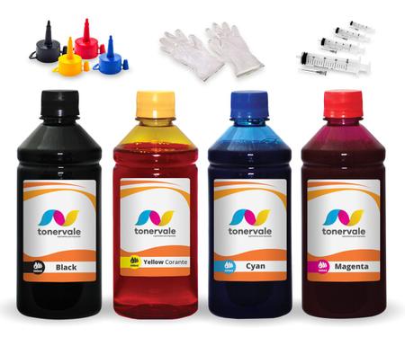 Imagem de Kit 4 Tinta Para Epson T664 T504 T544 T524 T673 Universal Ecotank de 500ml Platinum