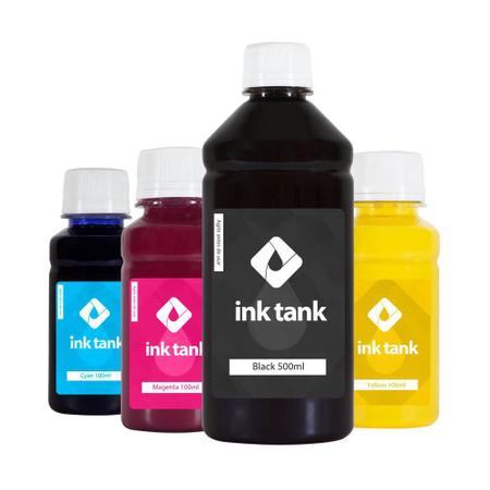 Imagem de Kit 4 Tintas para L365 Pigmentada Black 500 ml e Coloridas 100 ml Bulk Ink - Ink Tank