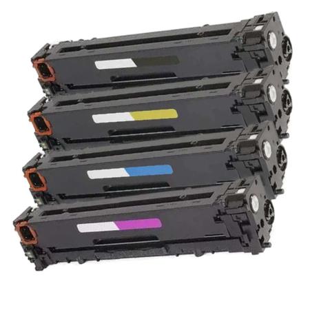 Imagem de Kit 4 Toner Compatível Cb540a Cb541a Cb542a Cb543a Cp1215 Cp1510 Cp1515 Cp1518