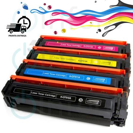 Imagem de Kit 4 Toner Compatível Cf510a Cf511a Cf512a Cf513a M181 M154