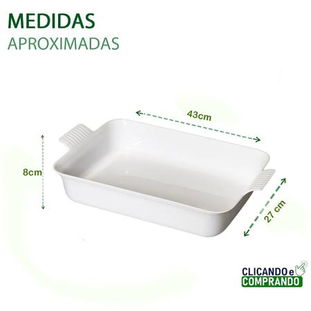 Imagem de Kit 4 Travessa Com Alça Le Chef Branca Para Alimentos