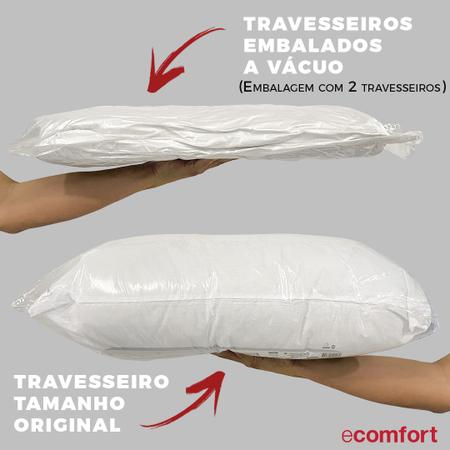 Imagem de Kit 4 Travesseiro Soft Antialérgico Fibra Siliconada Branco