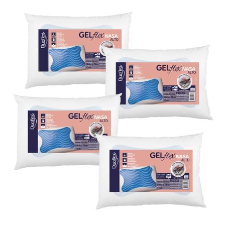 Imagem de Kit 4 Travesseiros Gel Nasa Alto - 17cm