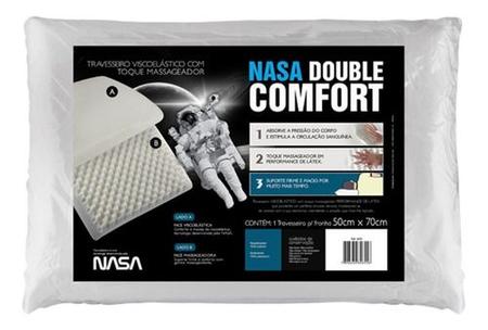 Imagem de Kit 4 Travesseiros NASA Dupla Face Viscoelástica Gomos Massageadores Double Antialérgico Antiácaro Maravilhoso