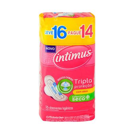 Imagem de Kit 4 Und Absorvente Intimus Gel Com Abas Seca Leve 16 Pague 14