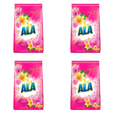 Imagem de Kit 4 Und Detergente Em Pó Ala Flores Rosas E Flor De Lis 1kg