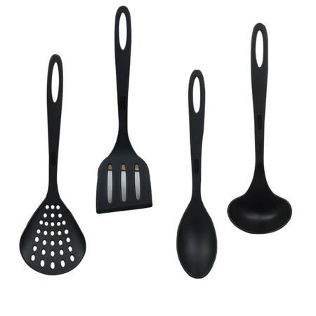 Imagem de Kit 4 Utensílios Nylon Acessório Espátulas Culinários Cozinha - Rotaplast