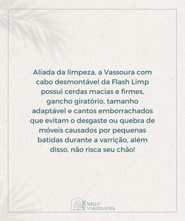 Imagem de Kit 4 Vassoura Com Cabo Montável Compacta Limpeza Geral Flash Limp Cor Cinza
