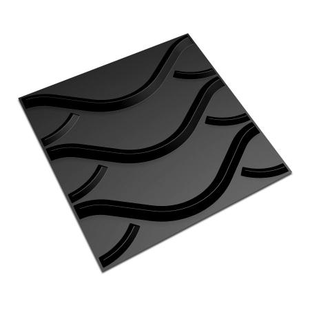 Imagem de KIT 40 Placas 3D PVC Preto Decoração Revestimento PREMIUM de Parede e Teto (10m²) - DRAGON