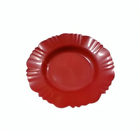 Imagem de Kit 40 Pratos Fundos Vermelho Com Borda Plástico