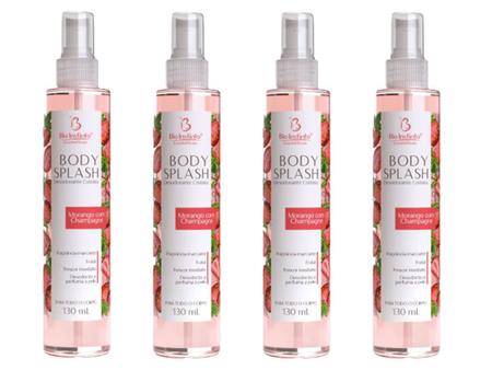 Kit 4x Body Splash Desodorante Colônia Morango com Champagne 130ml - Bio Instinto Imagem de Kit 4x Body Splash Desodorante Colônia Morango com Champagne 130ml