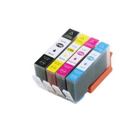 Imagem de Kit 4x Cartuchos de Tinta compatível com 670XL  670 XL  Alto Rendimento  100% Novo  Black  Ciano  Yellow  Magenta 