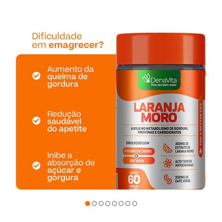 Imagem de Kit 4x Frascos Extrato De Laranja Moro, Café Verde, Cromo 3X1 - 240 Cápsulas, 700mg - Denavita