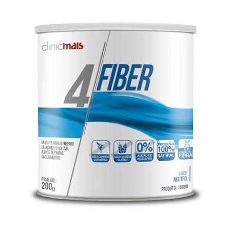 Imagem de Kit 5 4 Fiber Fibras Soluveis Clinicmais 200g Neutro