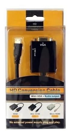 Imagem de Kit 5 Adaptador Conversor Hdmi Para Vga Com Saída P2 Áudio