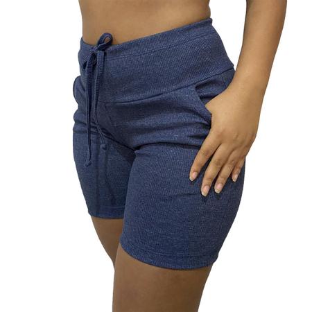 Imagem de Kit 5 bermudas feminina cintura alta com elastano