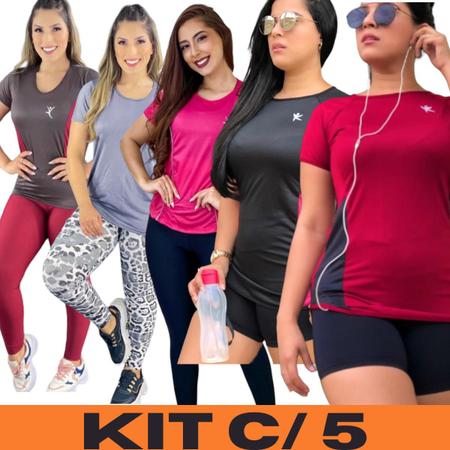 Kit 5 Blusa Academia Feminina DryFit Camisa Fitness Leve e Confortável -  Vest - Blusas Femininas - Magazine Luiza