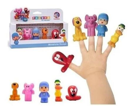 Imagem de Kit 5 Bonecos Vinil Pocoyo Miniatura Dedoche Original