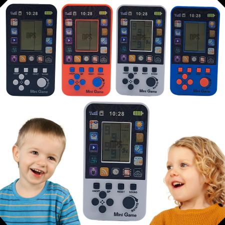 Brinquedo Mini Game Portátil LCD Eletrônico Classico Jogos Tetris 23/  quebra Cabeça/ Blocos Adulto Infantil