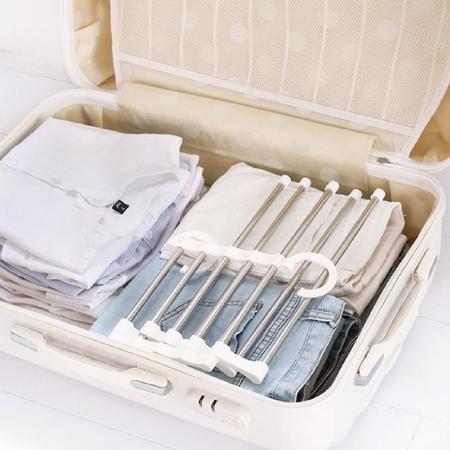 Kit 5 Cabideiro Mágico Organizador Dobrável Inox Cabide 5em1 - Cl Imagem de Kit 5 Cabideiro Mágico Organizador Dobrável Inox Cabide 5em1