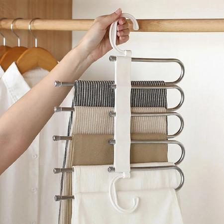 Kit 5 Cabideiro Mágico Organizador Dobrável Inox Cabide 5em1 - Cl Imagem de Kit 5 Cabideiro Mágico Organizador Dobrável Inox Cabide 5em1